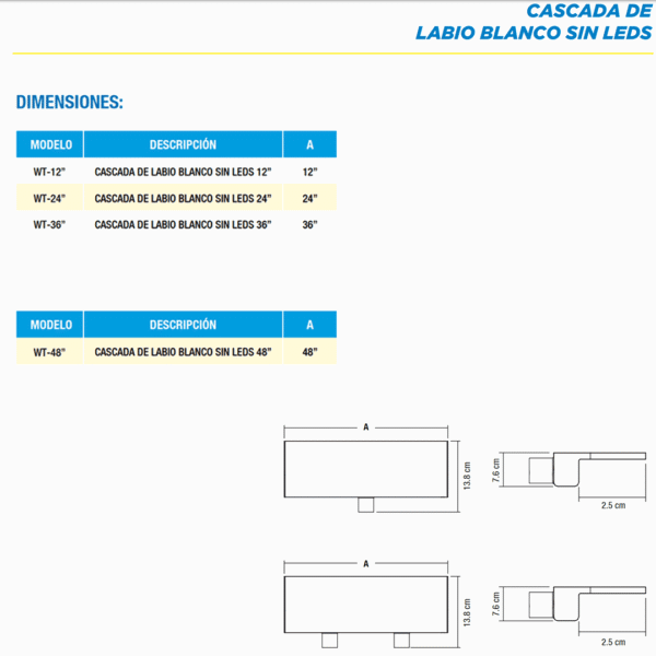 CASCADA DE LABIO BLANCO 12"